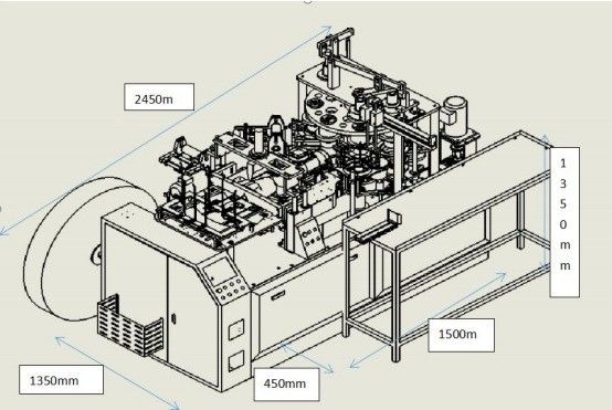 60-70 Pcs/Min Macchine per la produzione di ciotole di carta Formaggio automatico per la fonte di gas 0,5-0,8MPa Tipo di lavorazione