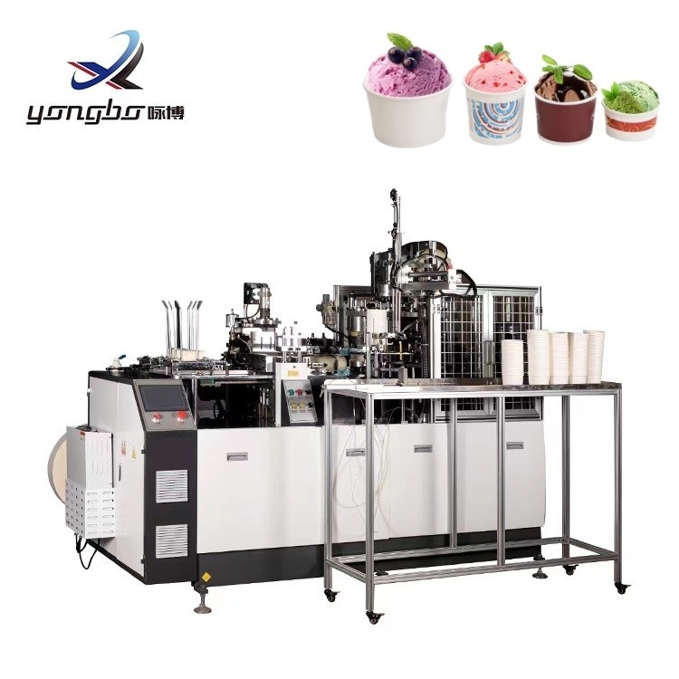 Macchina di piegatura di carta per la produzione di ciotole completamente automatica 20-50oz 60-70pcs/min Macchina di formazione di ciotole di zuppa di carta