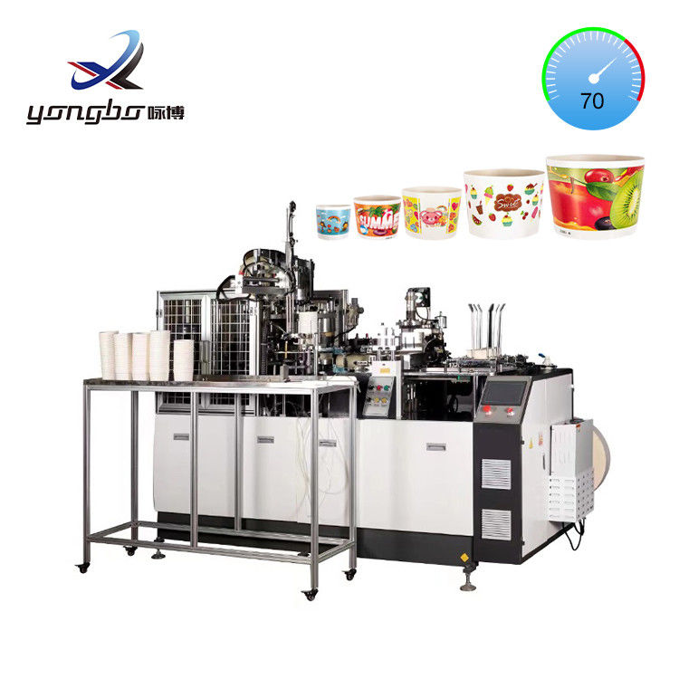 60-70 Pcs/Min Macchine per la produzione di ciotole di carta Formaggio automatico per la fonte di gas 0,5-0,8MPa Tipo di lavorazione