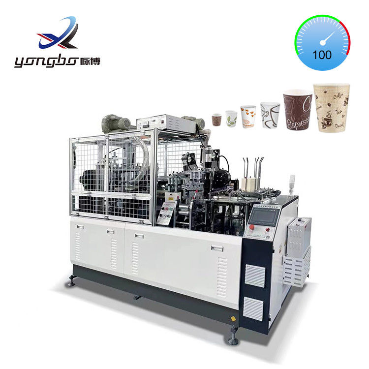 90-100pcs/min Macchina completa per formare tazze di carta Yongbo Disposable Coffee and Tea Cup Making Machine con Copper Bar Cup Bonded Way