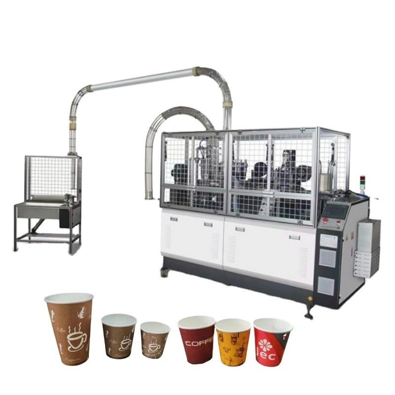 Macchina di produzione di tazze di carta ad alta velocità completamente automatica per caffè/tè/inghiottito 110pcs/min 2-12oz Dimensione 2.35*1.25*1.9m Beneficio