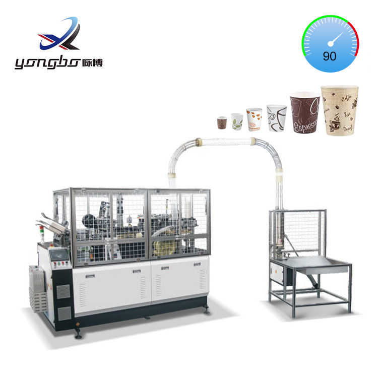 Fonte d'aria 0,4-0,5 m3/min Velocità media Macchina di produzione di tazze di carta completamente automatica per tazze da caffè monouso